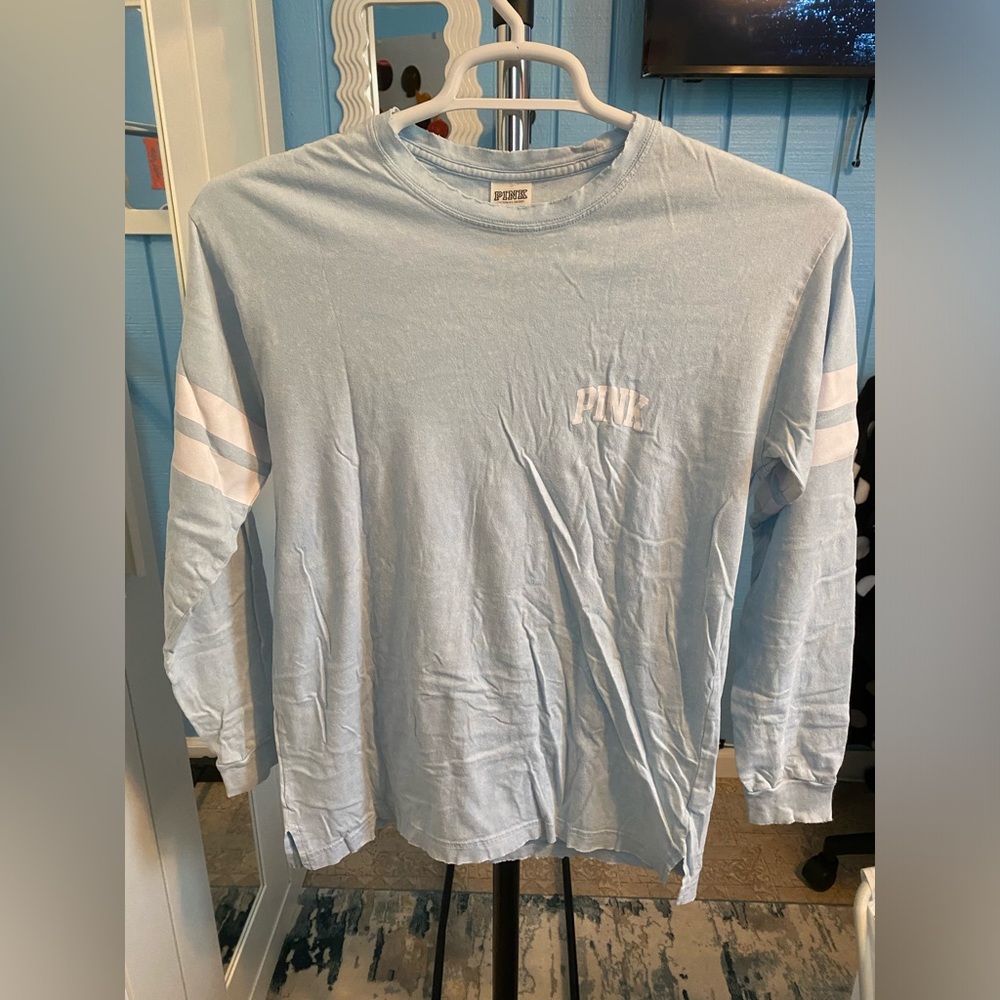 PINK Victoria's Secret Blue Long Sleeve Tee